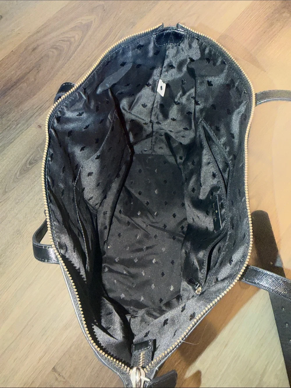 kate spade Black Canvas and Leather Top-Zip Tote